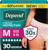 Depend Fresh Protection Adult Diapers for Women, Medium, 30 Count - Personal Care - Image 1