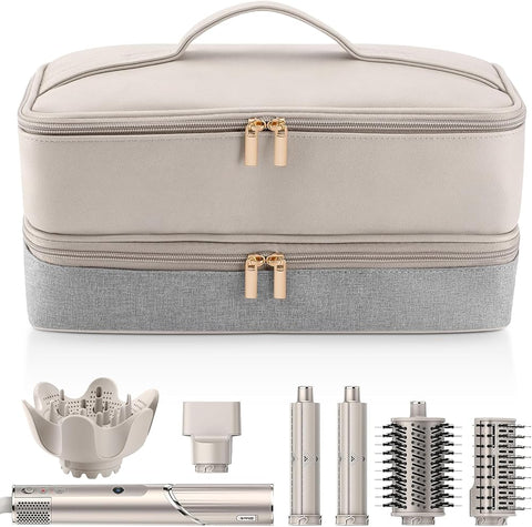 Adworte Travel Carrying Case for Shark Hair Dryer Flexstyle FlexFusion Airwrap Brush Double-Layer Hair Accessories Tools Storage Bag for Revlon Hairdryer Styler Organizer