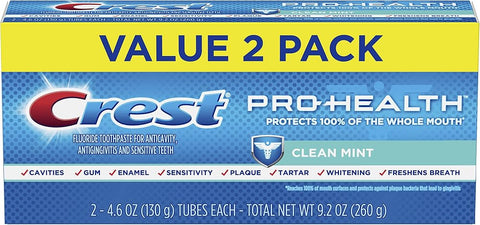 Crest Pro-Health Clean Mint Toothpaste, 4.6 Ounce (Twin Pack) (Packaging May Vary)