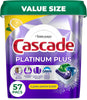 Cascade Platinum Plus Dishwasher Detergent Pods Dish Soap Lemon 57 Count - Image 1