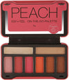 BYS On-The-Go Peach Eyeshadow Palette with Primer Highlighter and Mirror, 6 Eyeshadows, 1 Highlight, 1 Prime