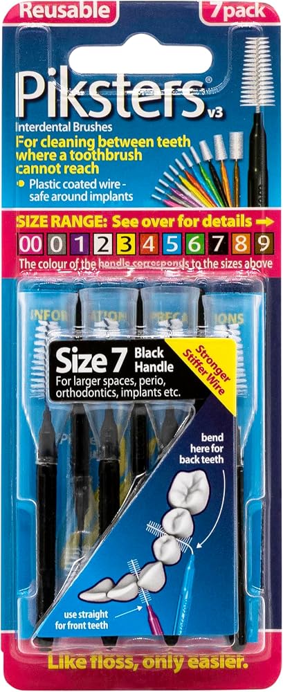 Piksters Interdental Brush Periodontal 7 Pack Black Size 7