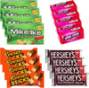 Big TOP DEALS USA 12 Count Candy Variety Pack, Mike and Ike Original Fruits, Now and Later Cherry, Reese's Sticks and Hershey's Milk Chocolate, 3 Each, Individually Wrapped