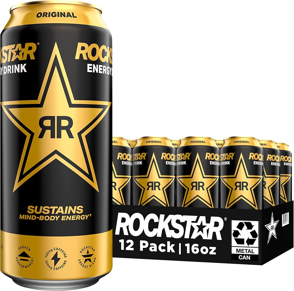 Rockstar Energy Drink, Original, 16 Fl Oz Cans (Pack of 12)