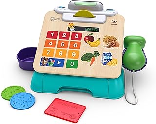 Baby Einstein + Hape Magic Touch Toy Cash Register Pretend to Check Out Toy, Real Sounds and Music, Ages 1, 2, 3, 4+
