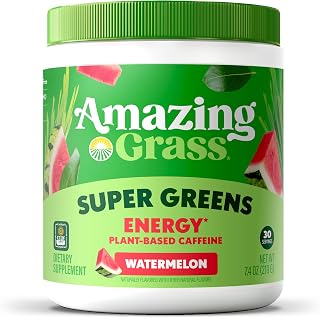 Amazing Grass Super Greens Powder Energy Watermelon, 30 Servings