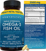 Viva Naturals Omega 3 Fish Oil Supplement for Women and Men - 2500 mg Triple Strength Fish Oil per Serving with Omega 3 Fatty Acids Including EPA, DHA DPA - 180 Pescatarian-Friendly Softgels