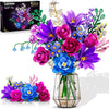 CUBIMANA 21 Flowers Bouquet Building Set with Light for Adults Girls 8-12+