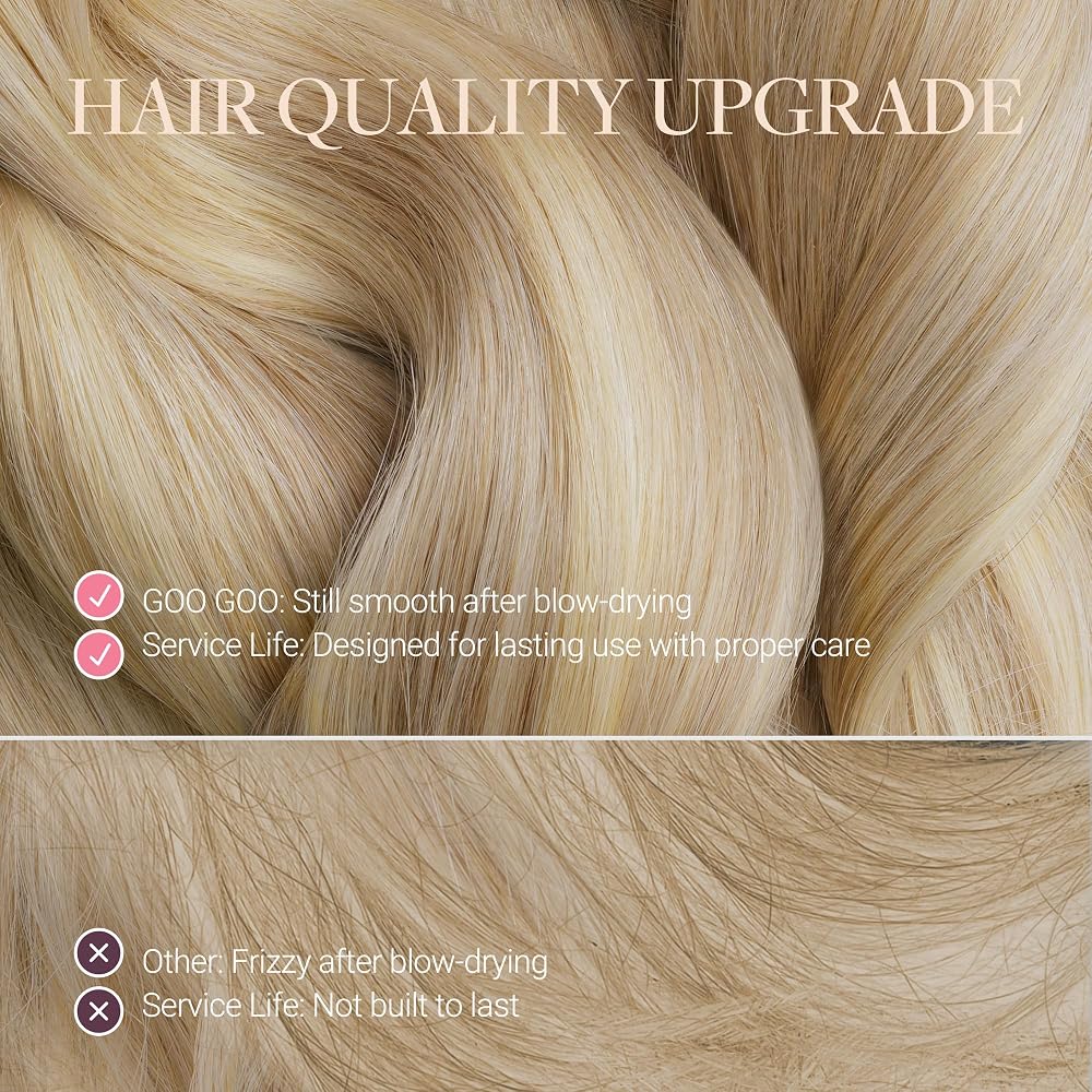 GOO GOO Tape in Hair Extensions Human Hair 10" 40pcs #5 Light Ash Brown