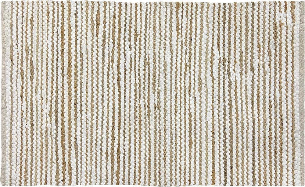 Ramanta Home Jute Cotton Rug 24x36 Inches Natural White