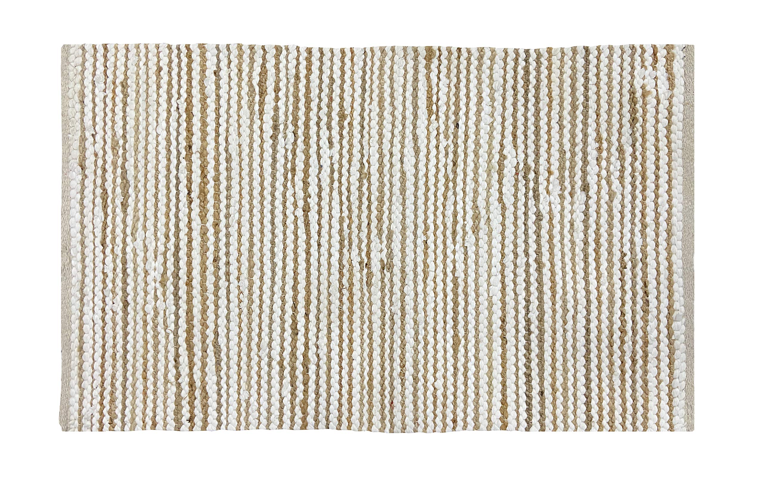 Ramanta Home Jute Cotton Rug 24x36 Inches Natural White - Personal Care