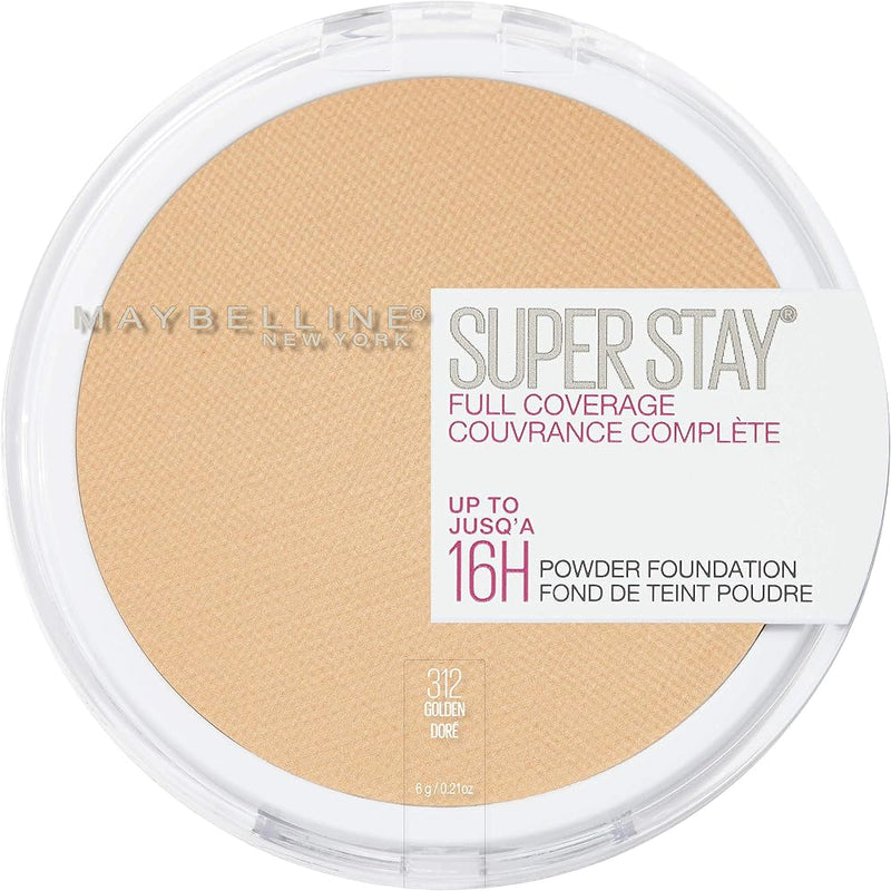 Maybelline Super Stay Full Coverage Powder Foundation Makeup, Up to 16 Hour Wear, Soft, Creamy Matte Foundation, Golden, - Face Makeup - Beauty