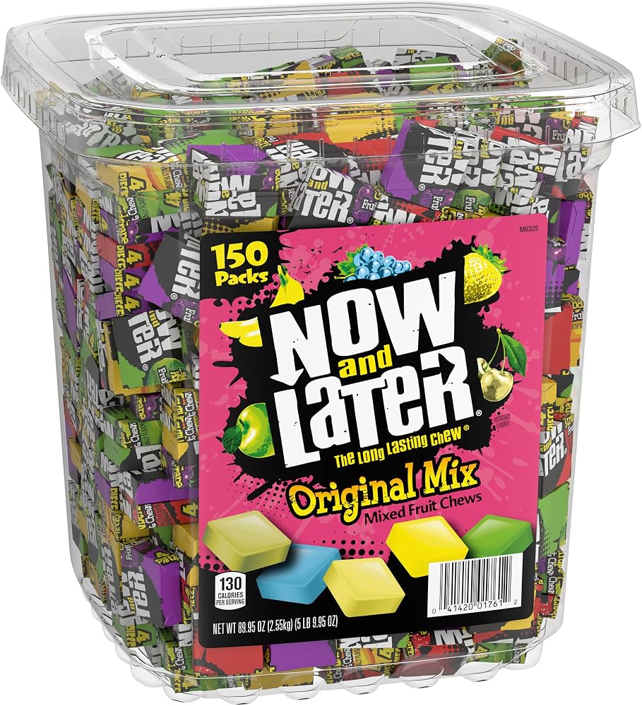 Now & Later Original Mix, Individually Wrapped Mixed Fruit Chew Candy (150 Pieces)