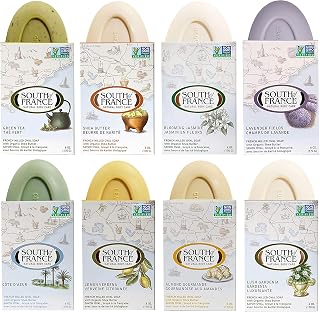 South Of France Natural Body Care Triple Milled Large 6OZ Bar Soap (Variety Pack 1, 8 Bars) - Personal Care