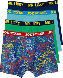 Joe Boxer Mens Boxer Briefs – Group Chat Print and Solid Stretch Cotton Boxer Briefs for Men Pack (Mint Green, Small) - Personal Care