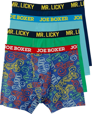 Joe Boxer Mens Boxer Briefs – Group Chat Print and Solid Stretch Cotton Boxer Briefs for Men Pack (Mint Green, Small) - Personal Care