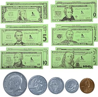 LEARNING ADVANTAGE Play Money Set, 100 Bills and 94 Coins