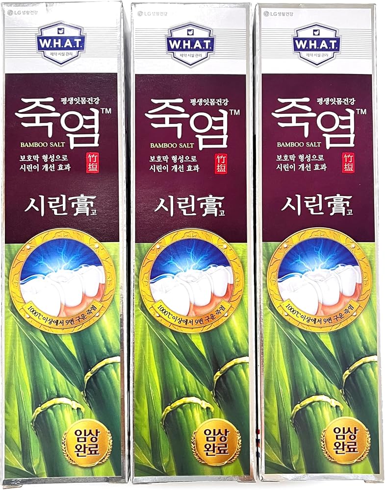 LG Shiringo Bamboo Salt Toothpaste for Sensitive Teeth 120gram (4.23ounce) x 3 counts