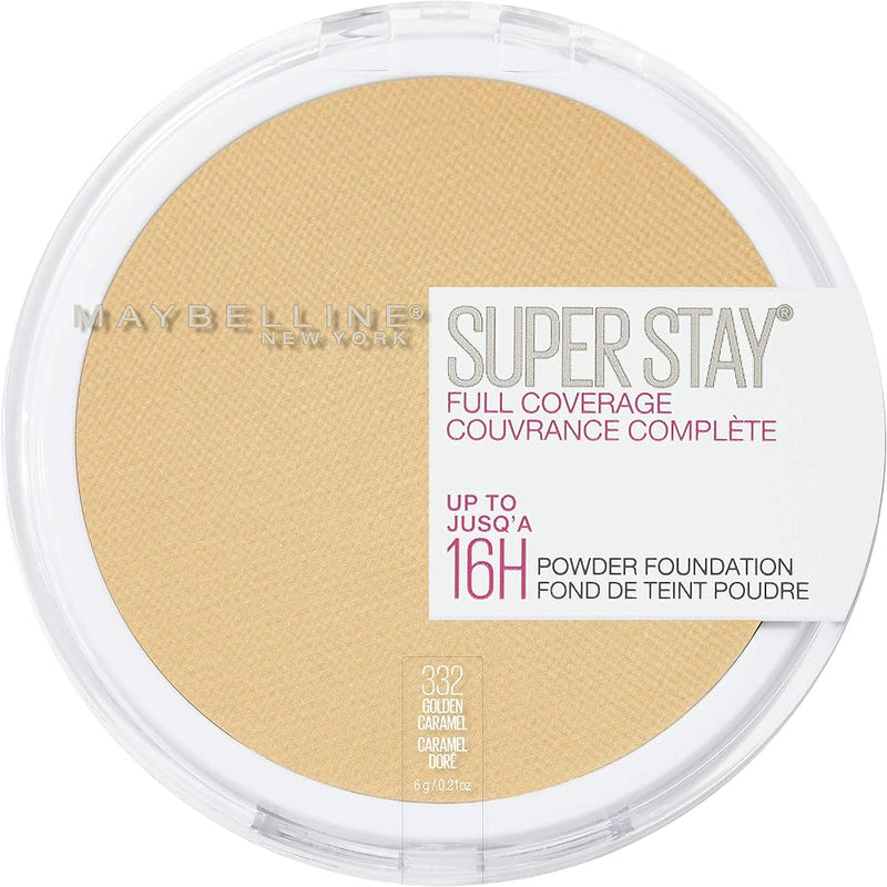 Maybelline Super Stay Full Coverage Powder Foundation Makeup, Up to 16 Hour Wear, Soft, Creamy Matte Foundation, Golden Caramel, - Face Makeup - Beauty