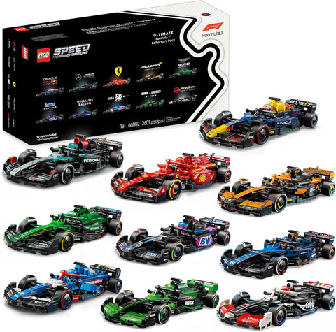 LEGO Speed Champions Ultimate Formula 1 Collector's Pack, 10 Sets in 1, Includes Poster, Collectible F1 Model Car, 66802 - 1 Pack