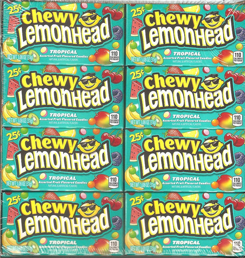FERRARA PAN Lemonhead Tropical Chewy Candies, 24-Count Box, 0.8 oz Each
