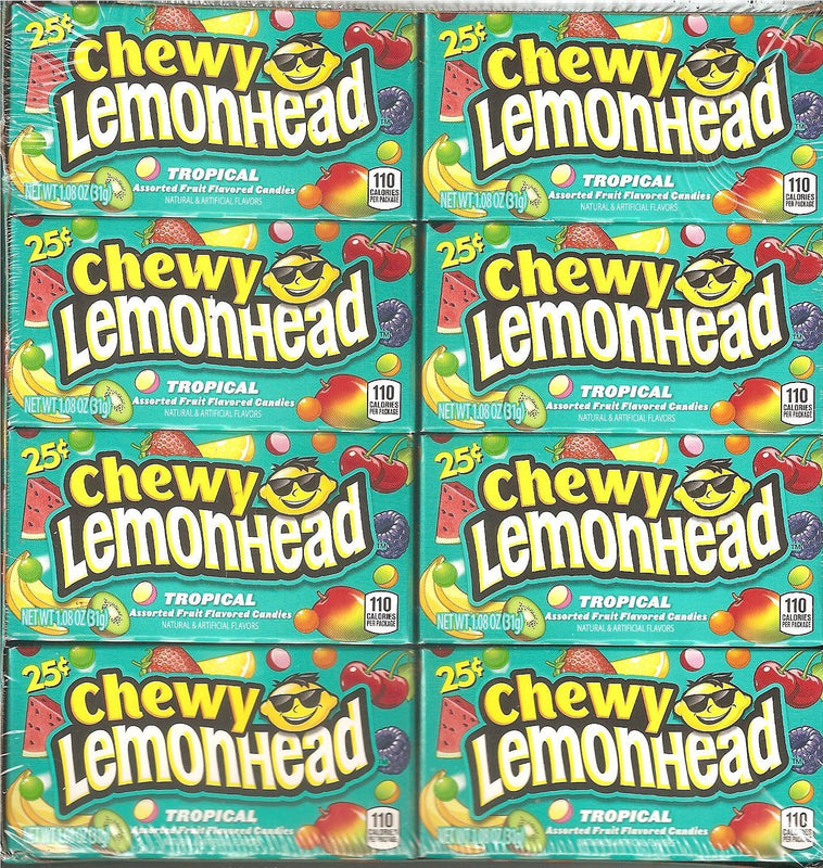 FERRARA PAN Lemonhead Tropical Chewy Candies, 24-Count Box, 0.8 oz Each