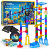 NATIONAL GEOGRAPHIC Glowing Marble Run – Construction Set with 15 Glow in the Dark Glass Marbles & Storage Bag, STEM Gifts for Boys and Girls, Building Project Toy (Amazon Exclusive)