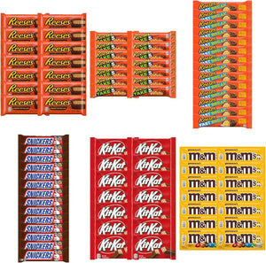 Big TOP DEALS USA 84 Piece Candy Variety Pack with 14 Reese's Cups, 14 Take 5 Bars, 14 Fast Break King Size Bars, 14 Snickers, 14 Kit Kat and 14 M&M's Peanut - Individually Wrapped Gift Bundle
