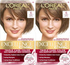 L'Oreal Paris Excellence Crème Permanent Hair Dye, Triple Care Hair Color with Hyaluronic Acid for 100% Gray Coverage, 6 Light Brown, 1 Kit (Pack of 2) (Packaging May Vary)