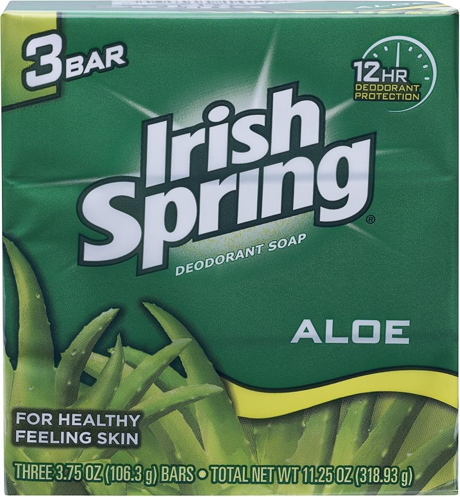 Aloe Deodorant Soap By Irish Spring for Unisex, 11.25 Ounce - Personal Care
