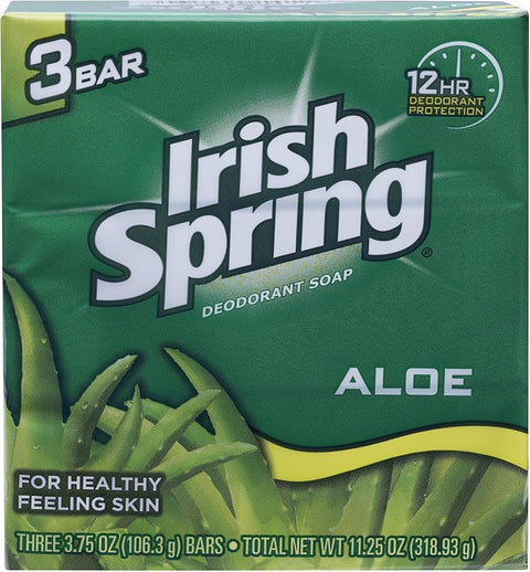 Aloe Deodorant Soap By Irish Spring for Unisex, 11.25 Ounce - Personal Care