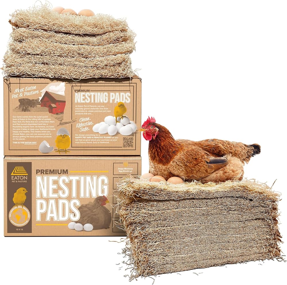 Eaton Pet and Pasture 10 Pack Nesting Pads for Laying Hens, 13 x 13 Inch