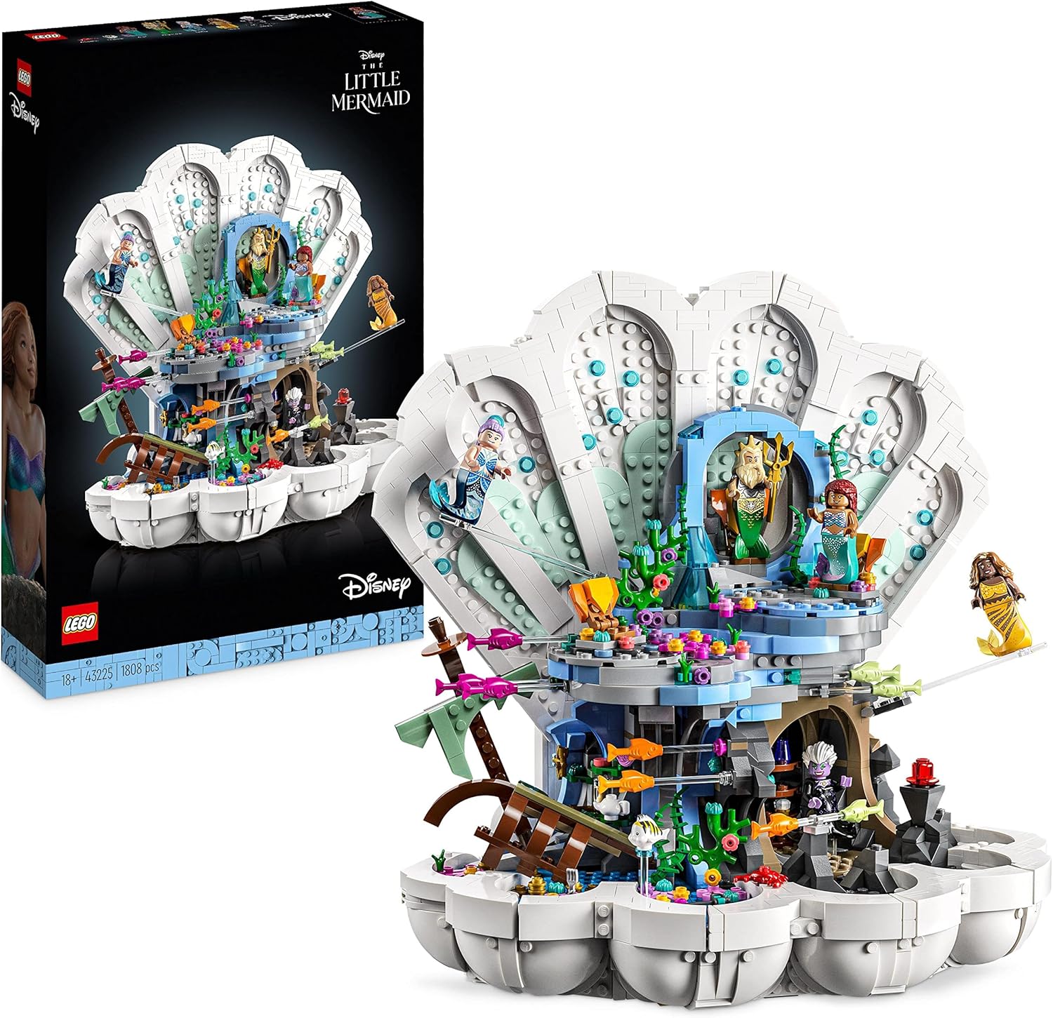 LEGO 43225 Disney The Little Mermaid Royal Seashell Buildable Model Model with Figures for Women Men Adult Gift