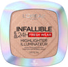 L'Oreal Paris Infallible Up to 24HR Highlighter, Longwear Powder Highlighter For All Day Glow, Champagne Glow, 0.31 Oz - Personal Care