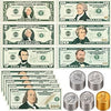 360 Pcs Play Money for Kids, Fake Money Set with Bills & Plastic Coins
