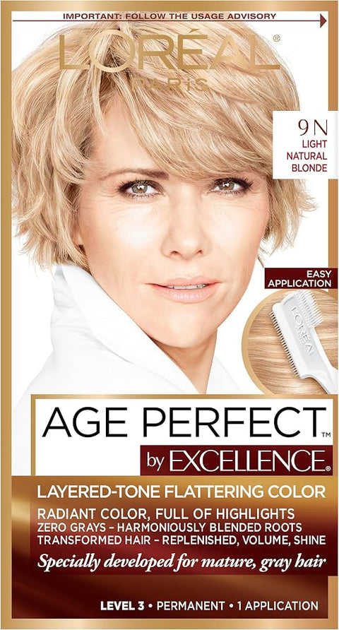 L'Oreal Paris Age Perfect Permanent Hair Color, 9N Light Natural Blonde, 1 kit - Personal Care