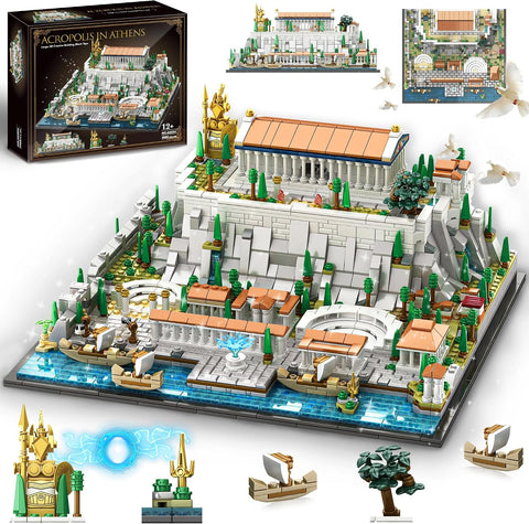 SpblastB Acropolis of Athens Building Blocks Set, 1988 PCS City Architecture Landmark Collection Building Kit, Display Model Kit and Home Decor Gift Idea for Adults