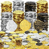 Hanaive 800 Pcs Plastic Pirate Gold Coins, Gold, Silver, Bronze, Irregular