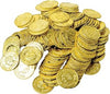 GIFTEXPRESS Plastic Doubloon Gold Coins - 144 Count Kids Play Money Pirate Tokens - Toy Treasure for St. Patricks Day Games, Decorations & Party Favors