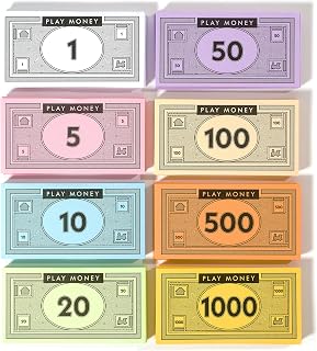 520-Piece Play Money for Board Games, 8 Denominations, Pretend Play Cashier