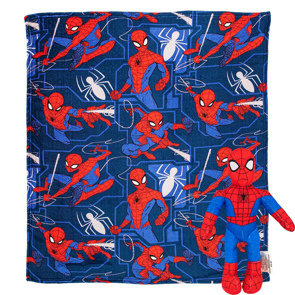 Northwest Character Hugger Pillow & Silk Touch Throw Blanket Set, 40" x 50", Spider-Man - Fearless Spidey