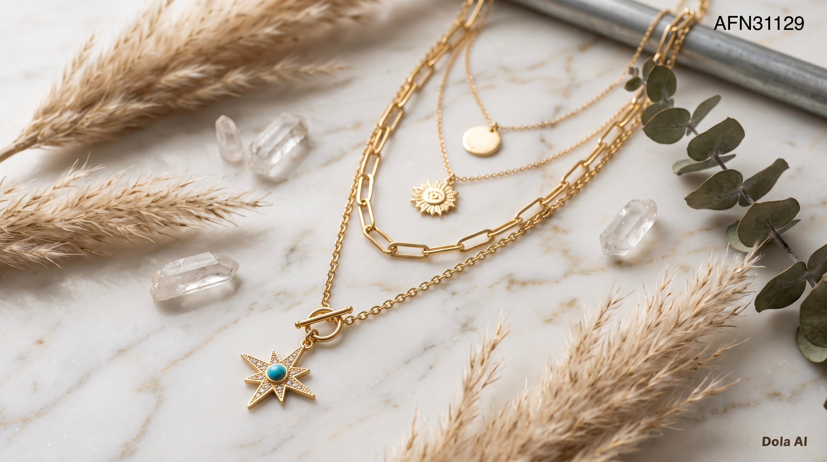 The Celestial Stack Necklace Set.
