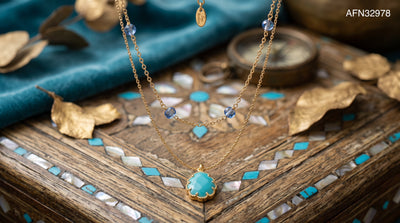 Ocean Bloom Double Layer Necklace.