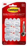 Command Mini Light Clips, Damage Free Hanging Light Clips with Adhesive Strips, No Tools Mini Wall Hooks for Hanging Decorations in Living Spaces, Six White Wall Hooks and Eight Command Strips