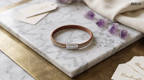 Handcrafted Leather & Metal Bracelet