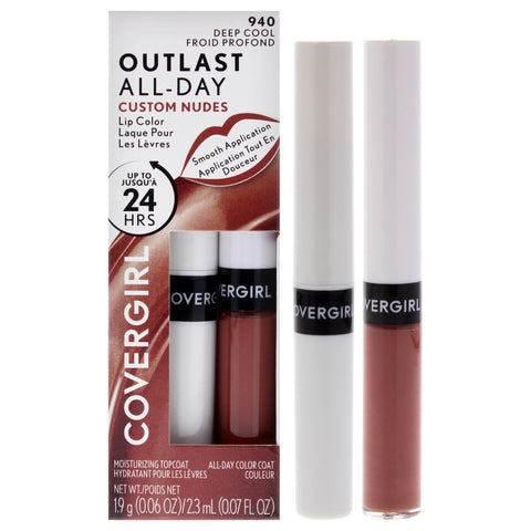 COVERGIRL Outlast All-Day Lip Color Custom Nudes, Deep Cool , 2 Piece Set