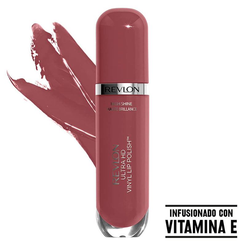 Revlon Ultra HD Vinyl Lip Polish, Liquid Lipstick, Date Night, Light Brown Gloss