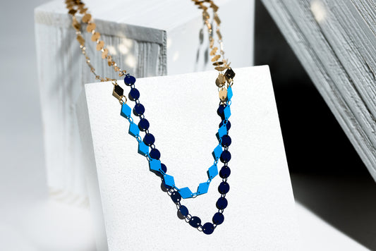 2 Row Blue Necklace