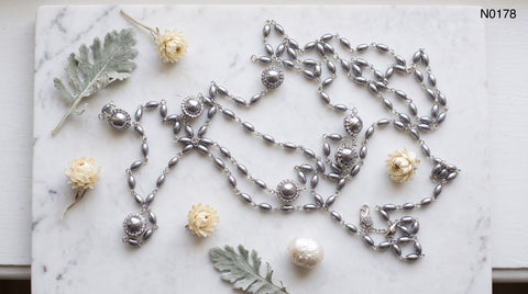 Moonlight Gray Pearl Opera Necklace
