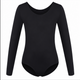 Moret Kids Girls' Ballet and Dance 3/4 Sleeve Leotard - Classic Cotton Stretch Studio Practice Outfit for Gymnastics Recitals Winter and Performance, Black, Medium